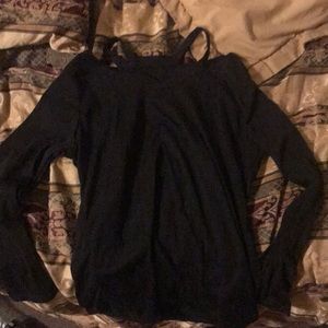 Semi cold shoulder black long sleeve